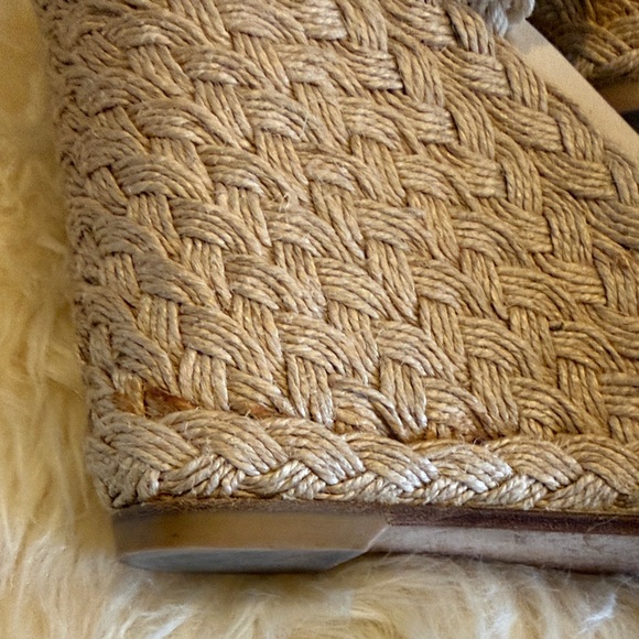 Stuart Weitzman Tan Woven Wedge Sandals - Picture 11 of 13